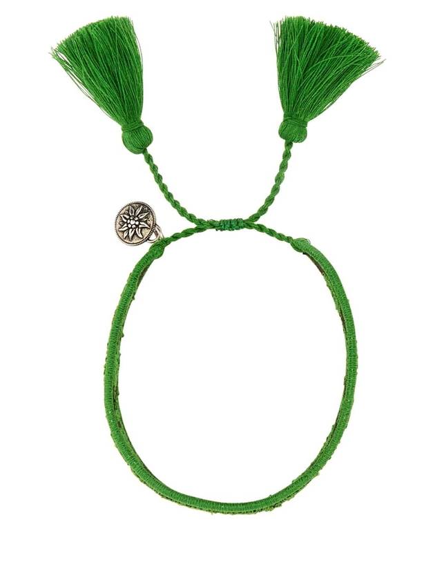 프라다 투톤 스웨이드 패브릭 팔찌 그린