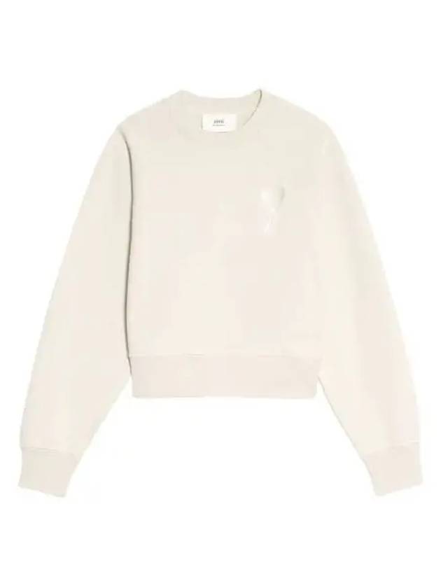 아미 하트 로고 스웨트셔츠 오프 화이트 AMI de Coeur Tone On Tone Sweatshirt Off White