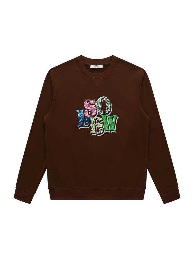 소루 로고 그래픽 맨투맨 브라운