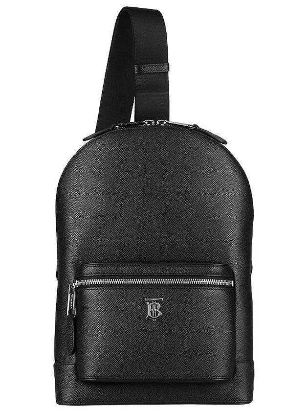 버버리 로고 그레인 레더 크로스 백 블랙