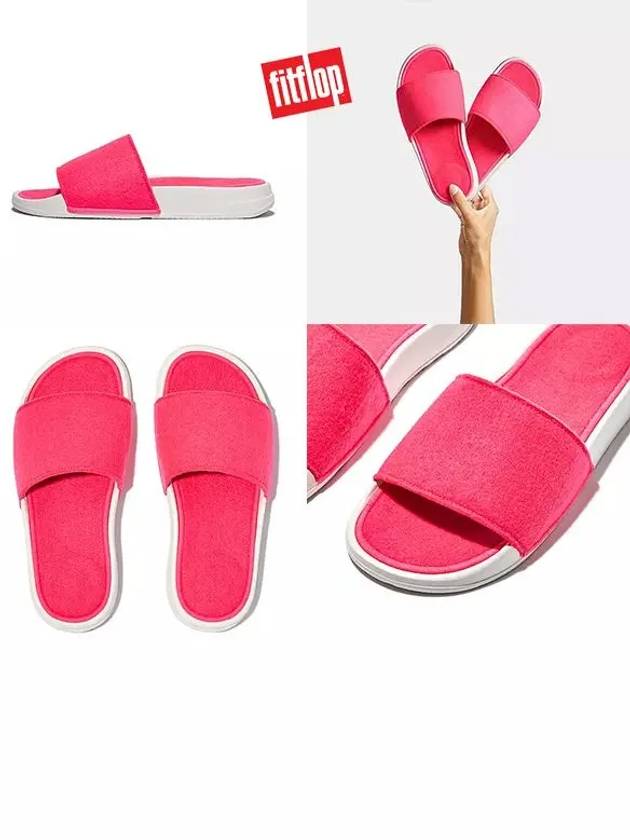 핏플랍 아이쿠션 E01 펠트 재활용 슬라이드 슬리퍼 핑크