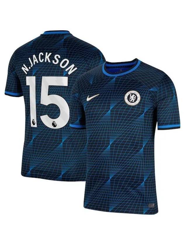 1028465 니콜라 잭슨 첼시 FC 나이키 2023 24 써드 스타디움 플레이어 저지 네이비