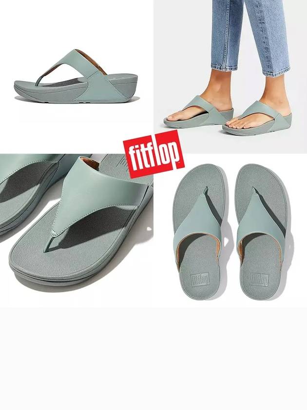 핏플랍 룰루 가죽 토 포스트 슬리퍼 샌들 쿨블루