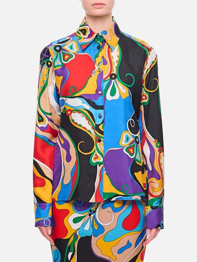 Emilio Pucci Silk Twill Long Sleeves Shirt