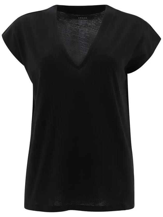 프레임 르 미드라이즈 V넥 티셔츠 LWTS0826_NOIR