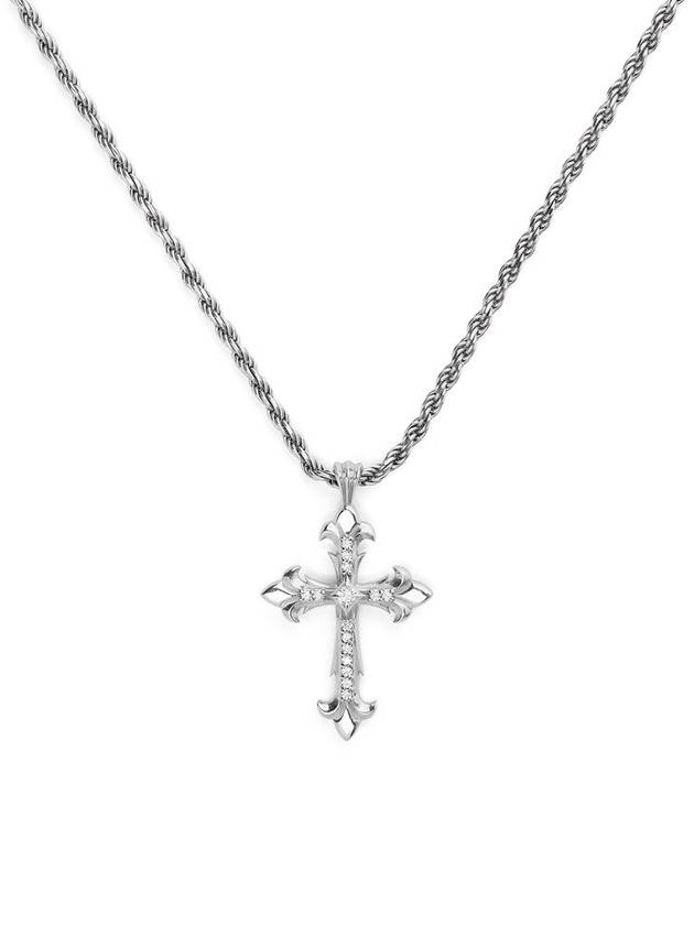 Emanuele Bicocchi 다이아몬드 플뢰리 크로스 펜던트 목걸이