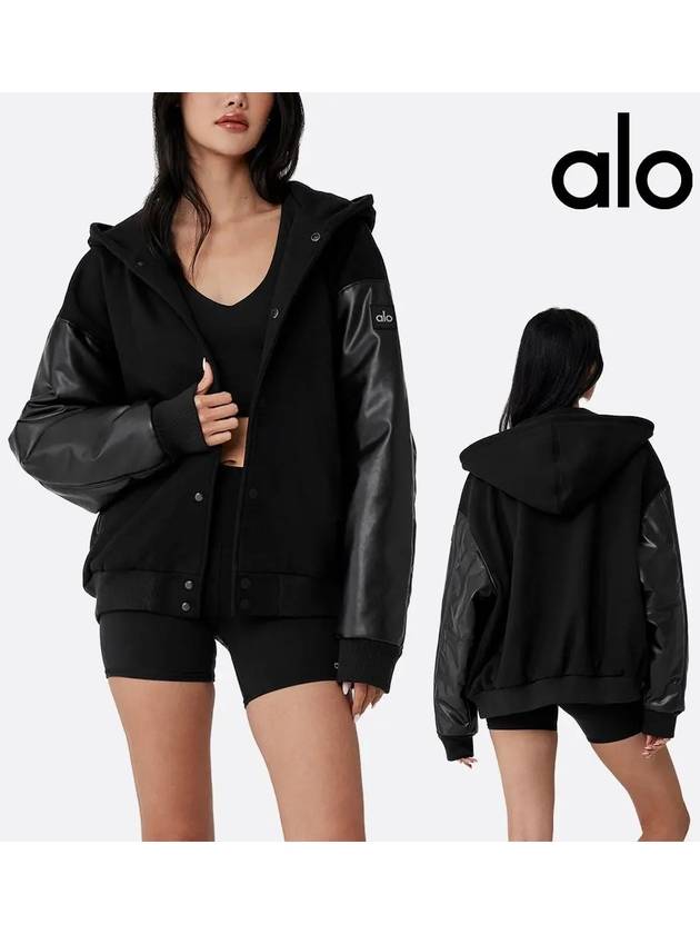 alo 알로 자켓 셀렉 봄버 탑 후드 재킷 블랙