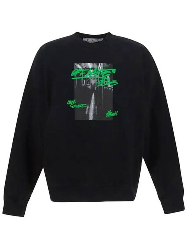 22FW 오프화이트 메트로 프린팅 맨투맨 블랙