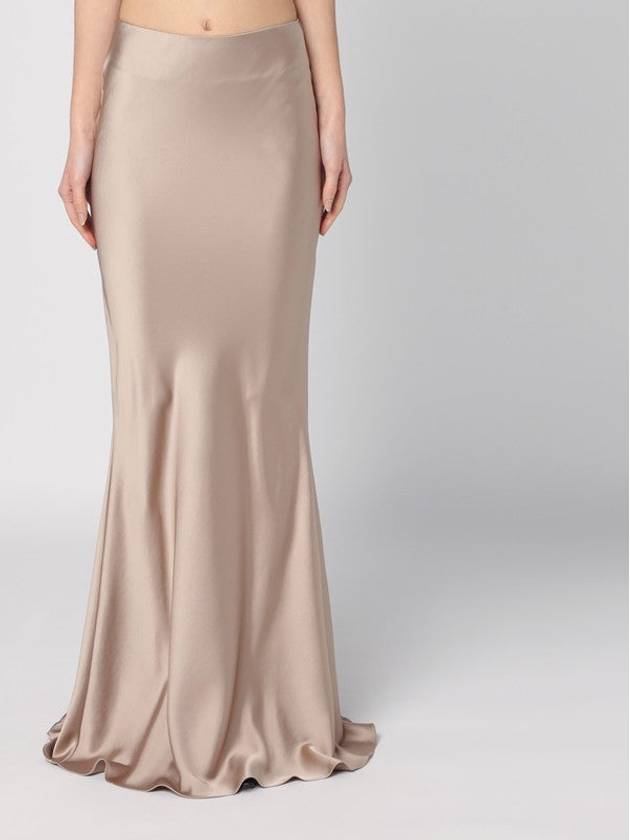 Greige Skirt With Back Drape