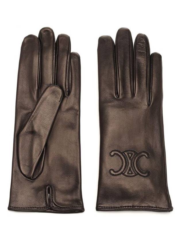 셀린느 트리옴프 플롱제 램스킨 장갑 블랙