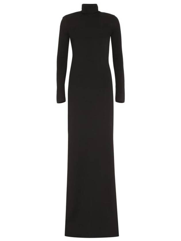 23FW 생로랑 미디 원피스 756253YAZA2 1000 BLACK