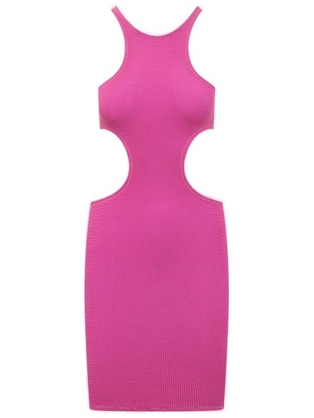 Reina Olga 홀터 넥아웃 골지 드레스