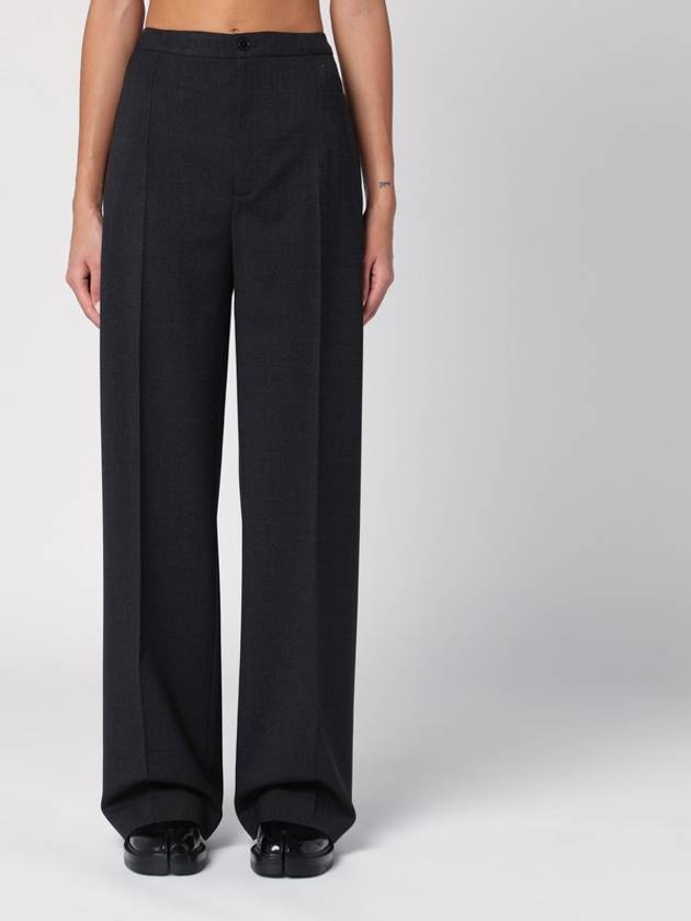 Loulou Studio Anthracite grey wool palazzo trousers