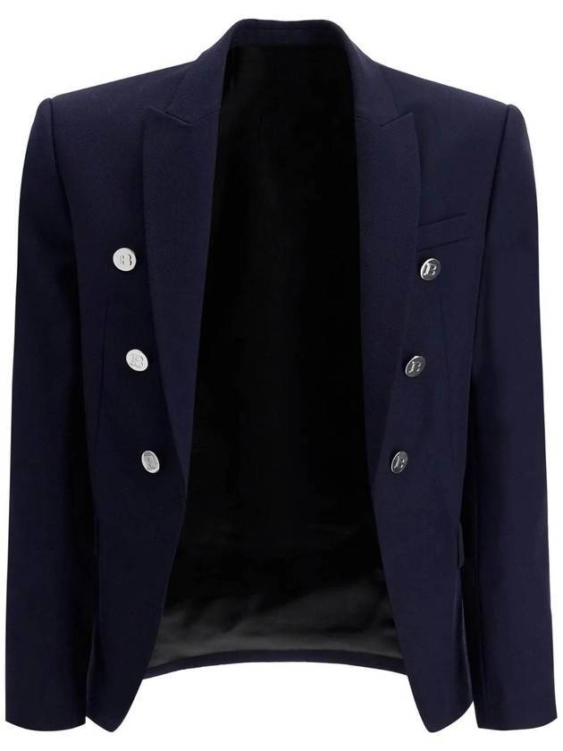 발망 트윌  버튼 디테일 블레이저 네이비
