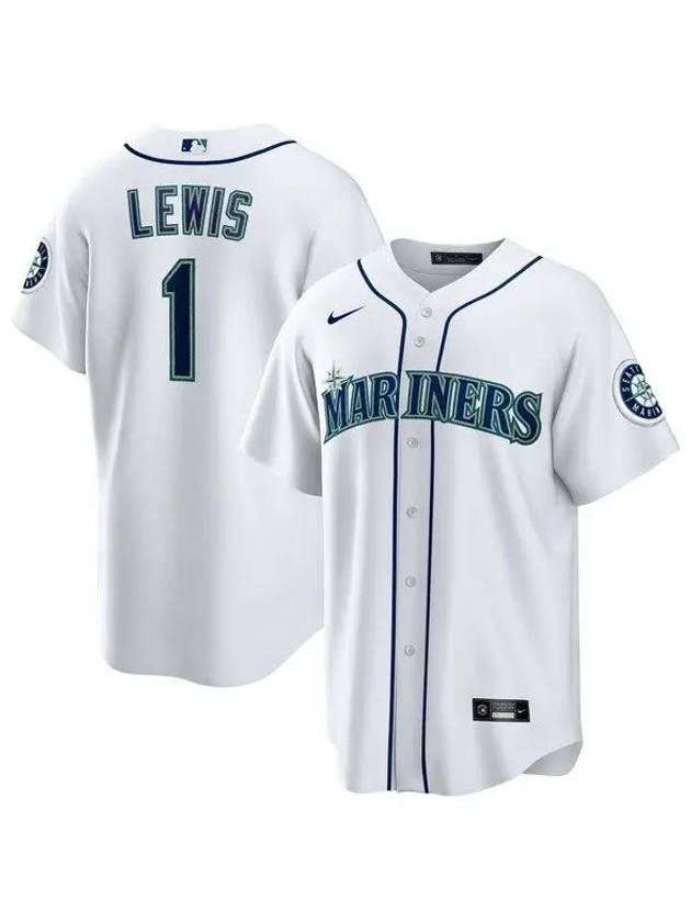 1100569 나이키 MLB 카일 루이스 시애틀 매리너스 플레이어 네임 저지 화이트