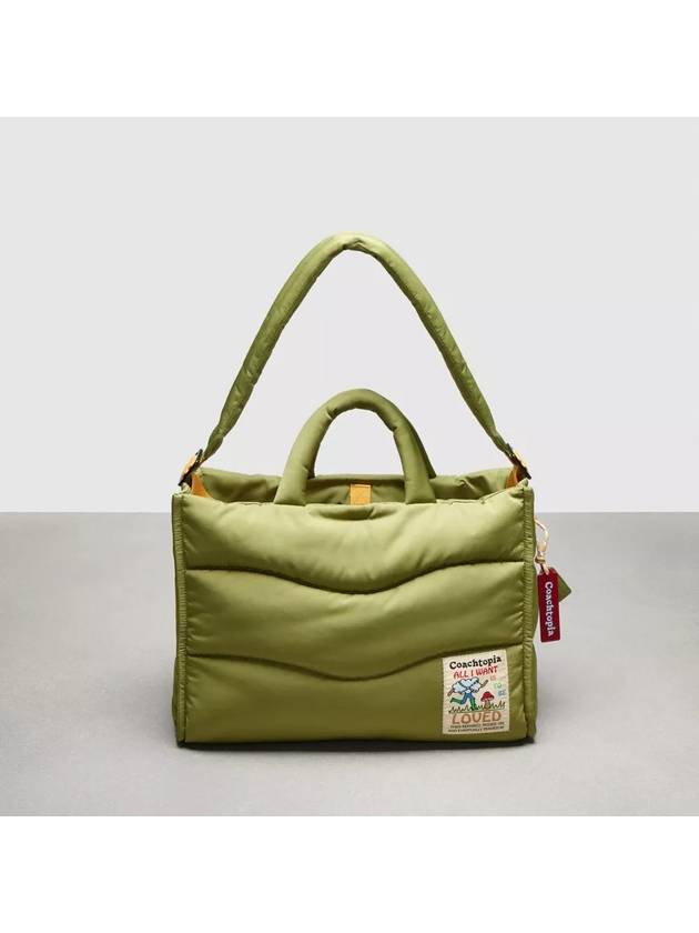 코치 코치토피아 루프 퀼팅 웨이브 토트백 Olive Multi Cording