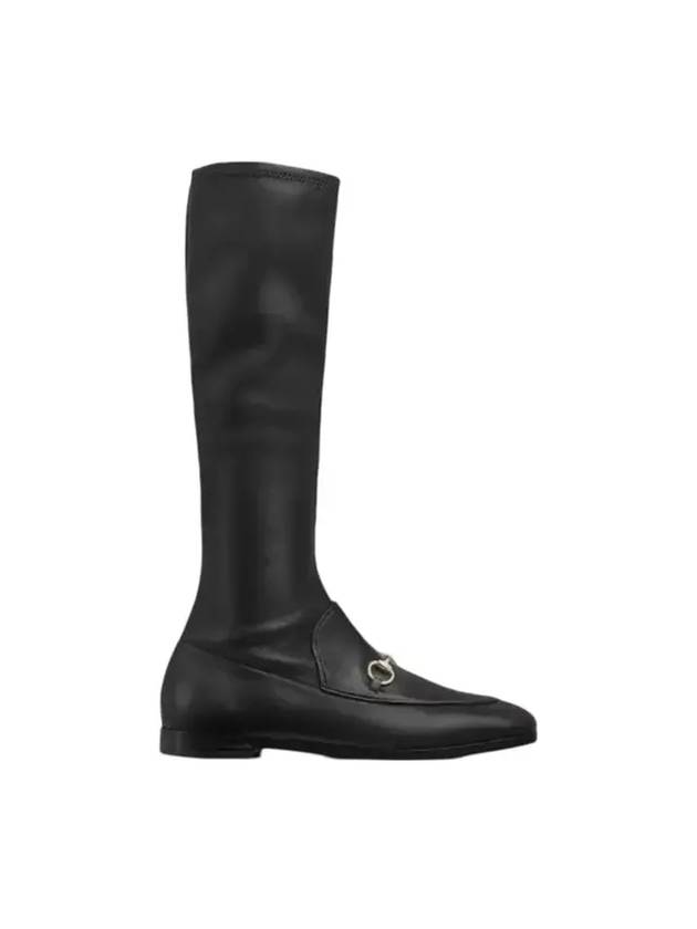 구찌 요르단 스트레치 레더 롱부츠 블랙