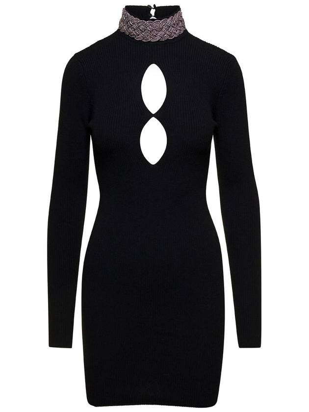 GIUSEPPE DI MORABITO 272KN27610 메리노 울 미니 드레스 장식 넥