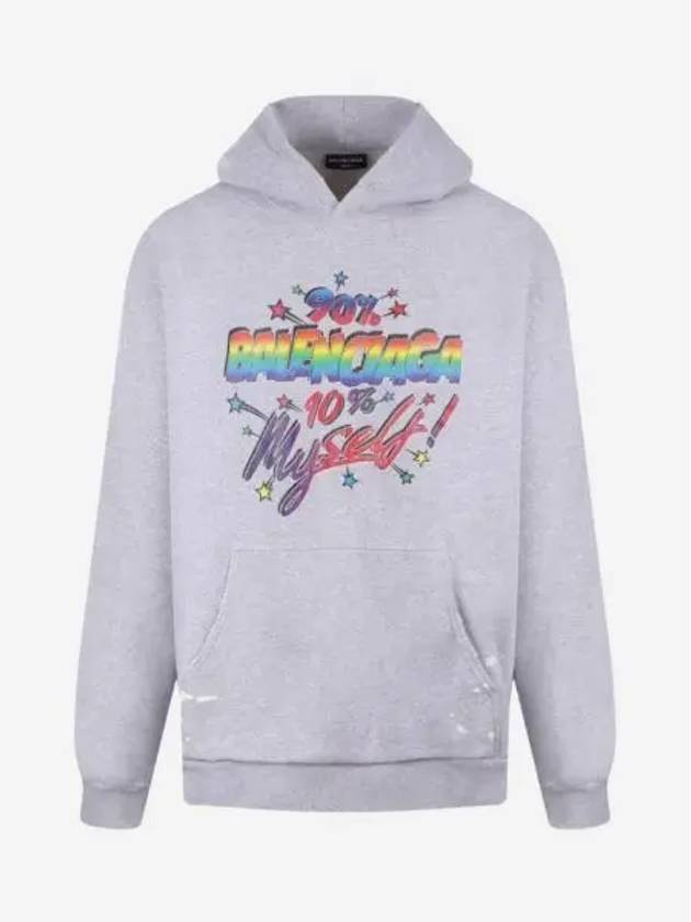 발렌시아가 90 10 와이드 핏 후드 그레이 Balenciaga 90 10 Wide Fit Hoodie Grey