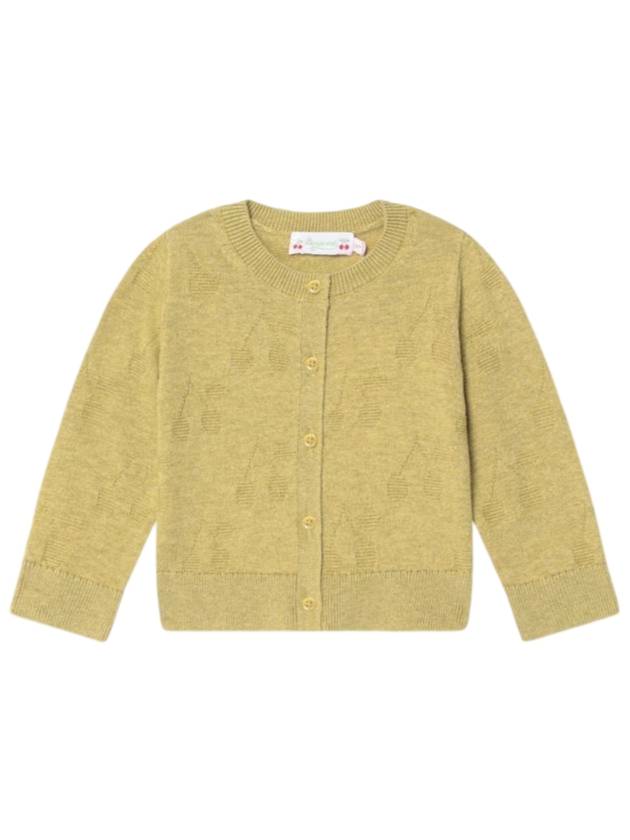 봉쁘앙 체리 모티브 테야나 울 가디건 그린