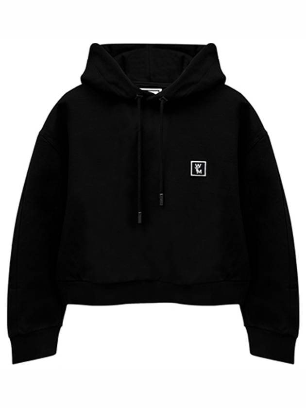 우영미 백로고 후드티셔츠 블랙 여성 티셔츠 M251TS37723B TR