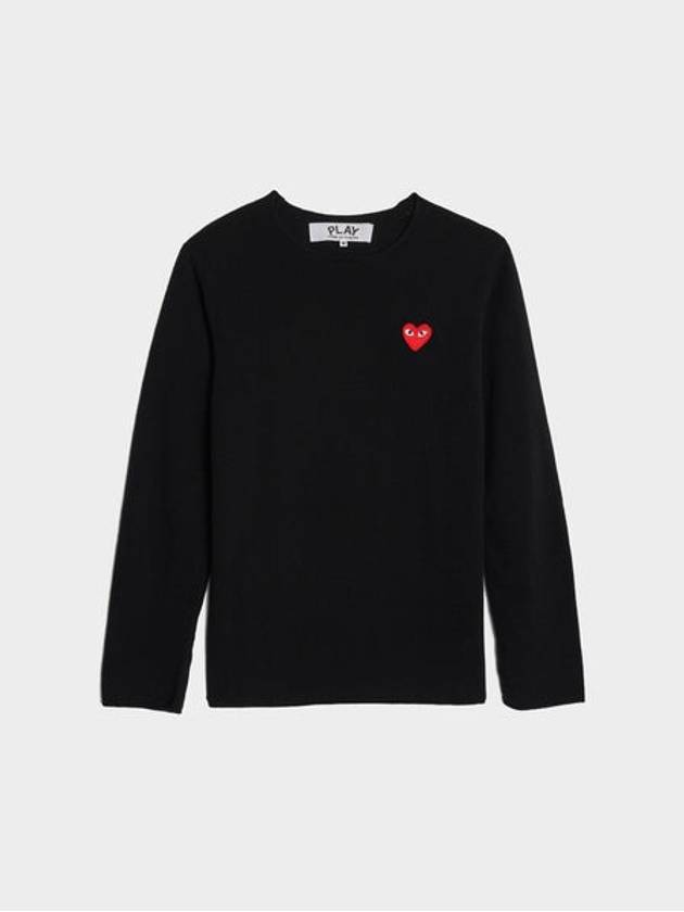 꼼데가르송 플레이 남성용 Red Heart Sweatshirt Black AZ-N068-051-1