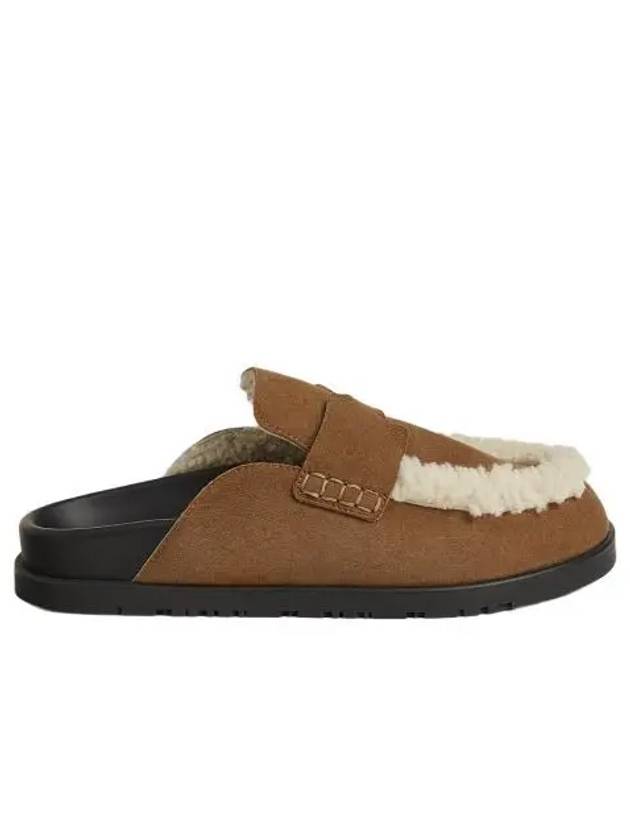 W 에르메스 고 뮬 스웨이드 고트스킨 & 브룬 퓨메 에크류 W Hermes Go Mule Suede Goatskin & Brun Fume Ecru