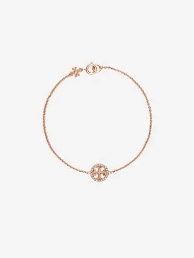 W 토리버치 밀러 파베 체인 브레이슬릿 로즈 골드 크리스탈 W Tory Burch Miller Pave Chain Bracelet Rose Gold Crystal
