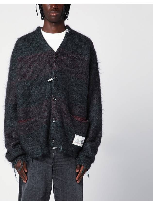 Maison MIHARA YASUHIRO Dark grey cardigan in mohair blend