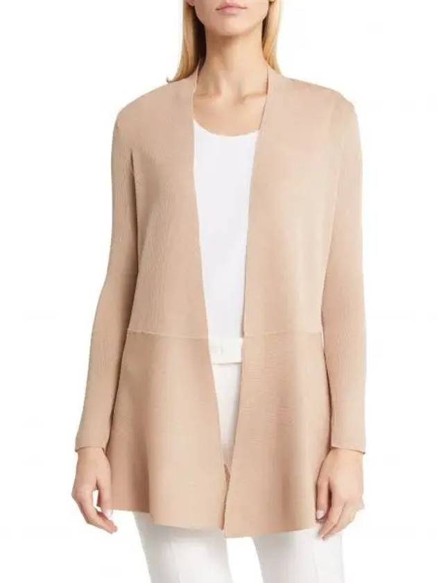 우먼 앤클라인 페플럼 롱 가디건 라떼 7249875