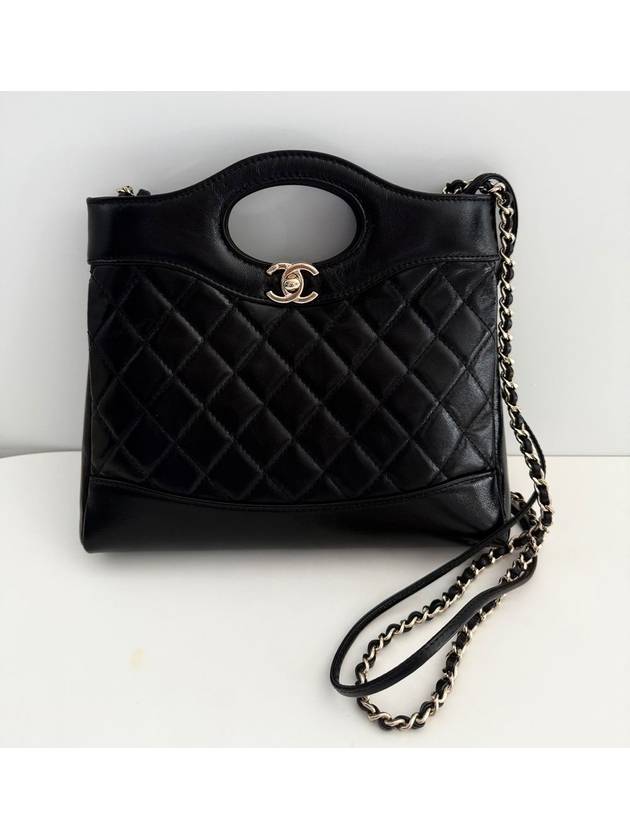 샤넬 31백 쇼퍼백 미니 블랙 샴페인골드 AS4133B