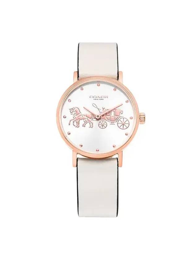 코치 여성 페리 PERRY 가죽 시계 화이트