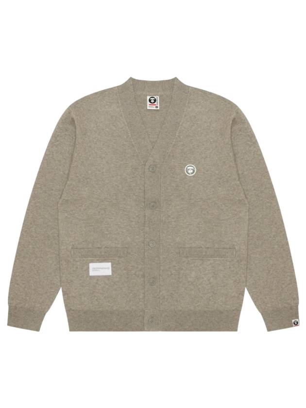 베이프 AAPE 문페이스 로고 V넥 가디건 오프 화이트