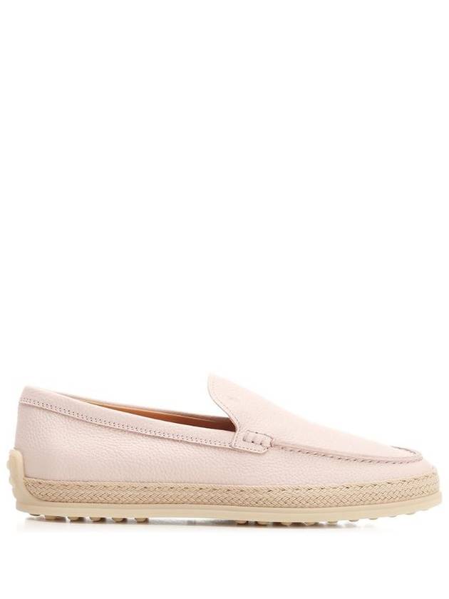 토즈 XXW92K0HU305J1M025 Powder pink raffia loafer