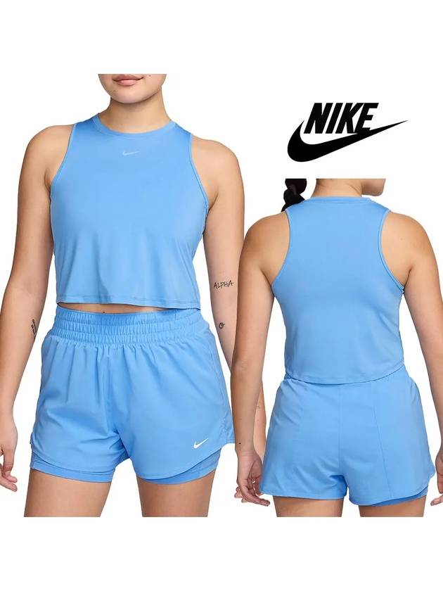 나이키 나시 여성 클래식 크롭 탱크 탑 티셔츠 스카이블루