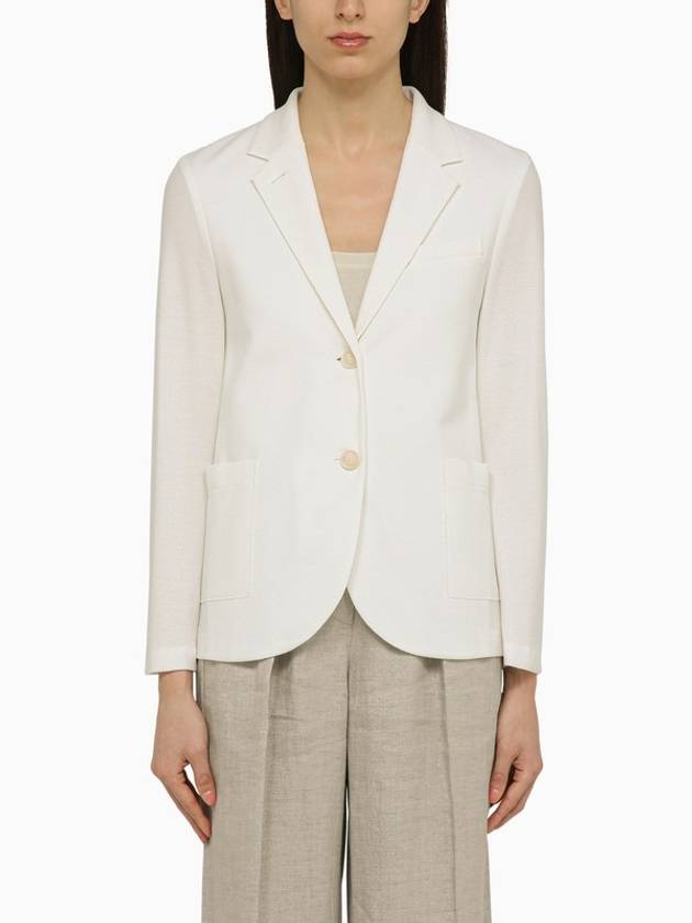 Harris Wharf London White single-breasted cotton jacket