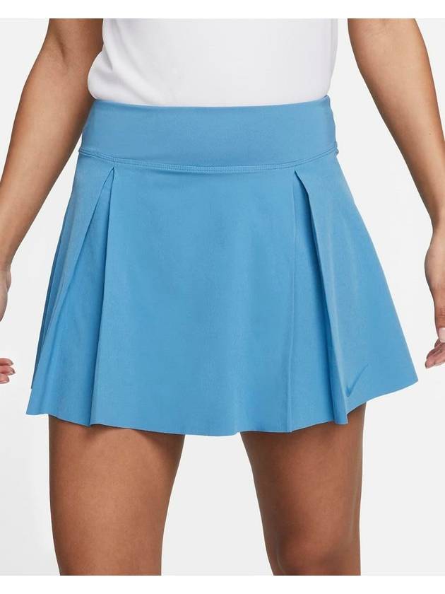 22SS 나이키 여성 로고 A라인 허리 밴딩 플리츠 미니 스커트 더치블루 DD3735-469
