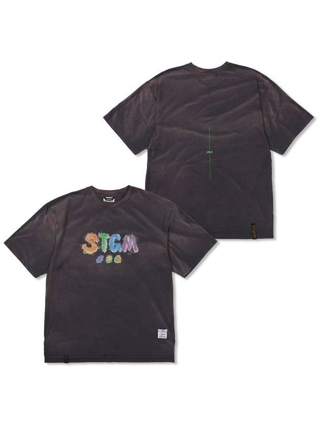 스티그마 크레용 STGM 빈티지 반팔 티셔츠 차콜