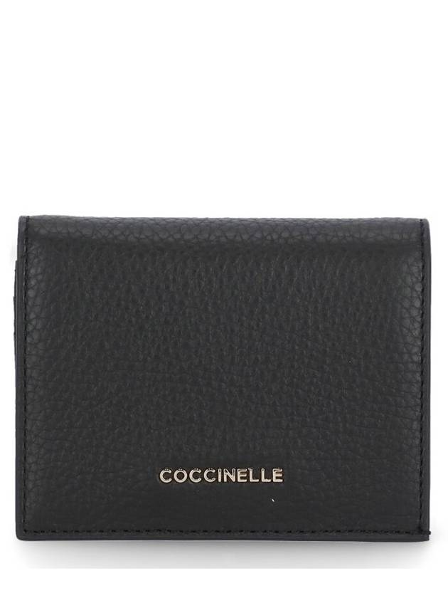 Coccinelle 로고 프린트 접이식 소프트 지갑