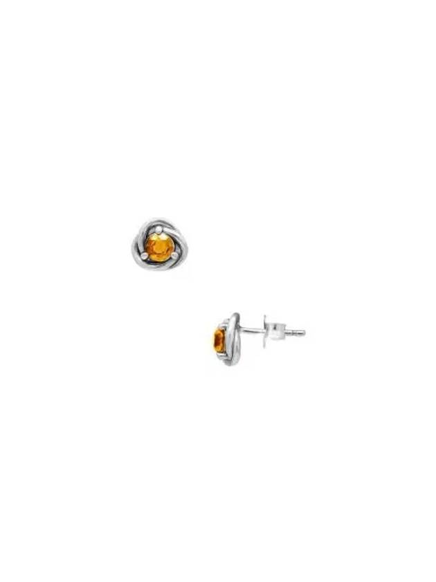 W 판도라 노벰버 허니 이터니티 서클 스터드 이어링 스털링 실버 오렌지 W Pandora November Honey Eternity Circle Stud Earrings Sterling Silver Orange