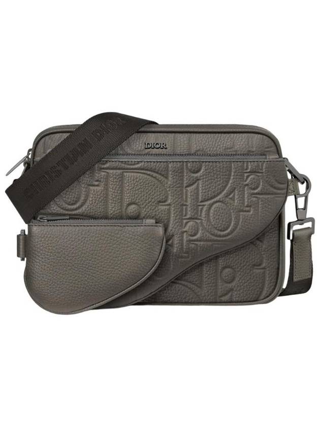 디올 새들 트리플 파우치 디올 그래비티 레더 앤 그레인드 카프스킨 그레이 1ADPO276LLG H800