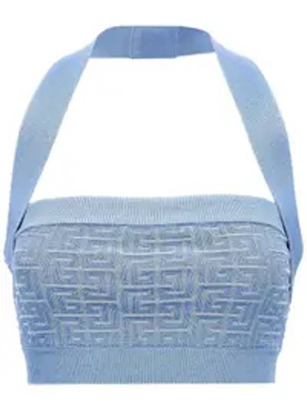 발망 스냅 버튼 비스코스 슬리브리스 블루