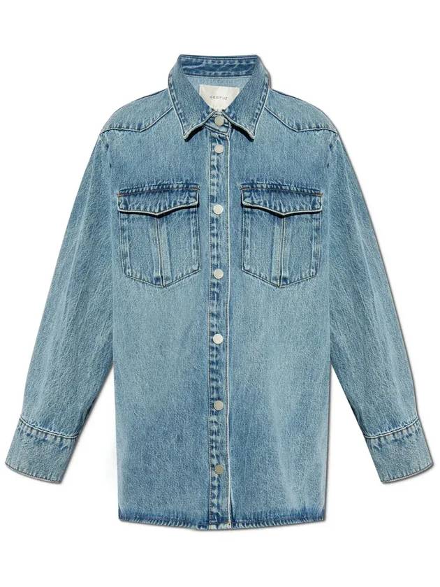 Gestuz 오버사이즈 버튼업 데님 탑 109099430_MIDBLUEVINTAGEWASH