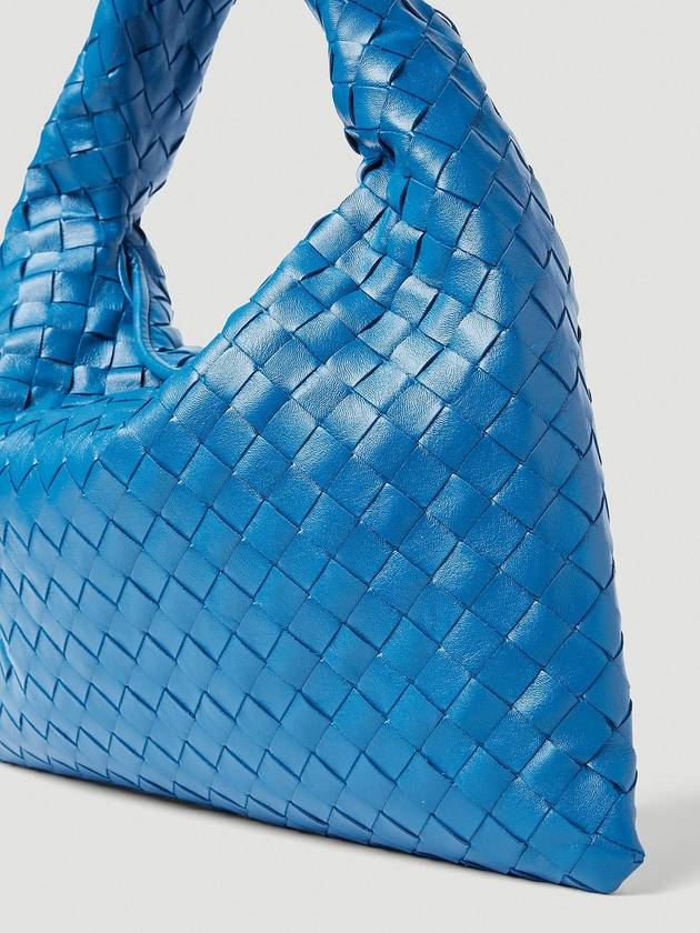 보테가베네타 인트레치아토 스몰 후프 토트백 블루