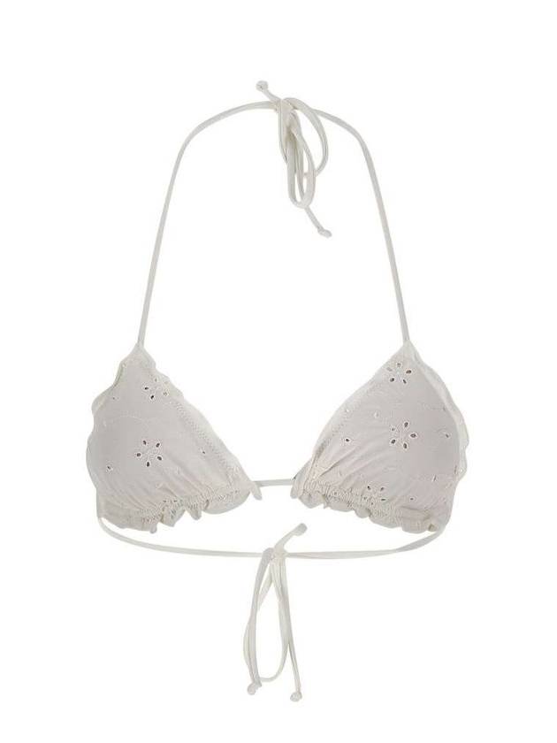 Mc2 Saint Barth 플로럴 자수 홀터넥 비키니 탑