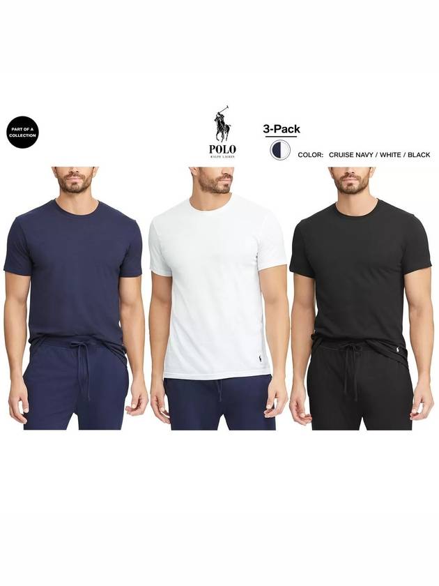 폴로반팔티 폴로 랄프로렌 언더 포니로고 라운드 넥 티셔츠 이너웨어 3색상 1세트