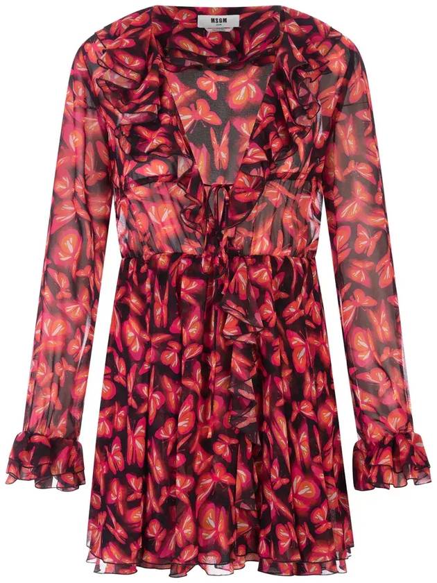 MSGM 올오버 모티프 프린트 미니 드레스 3341MDA12227659_14