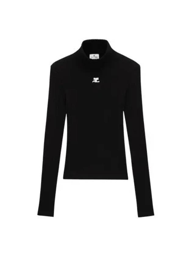 W 꾸레쥬 풀오버 하이넥 리에디션 블랙 W Courreges Pullover High Neck Reedition Black