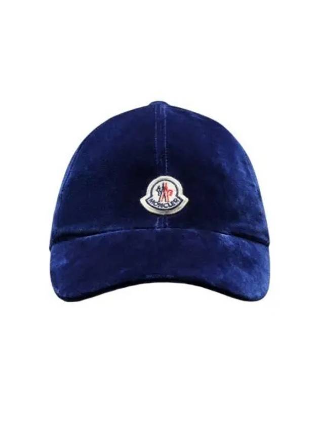 W 몽클레르 벨벳 베이스볼 캡 다크 블루 23FW W Moncler Velvet Baseball Cap Dark Blue 23FW