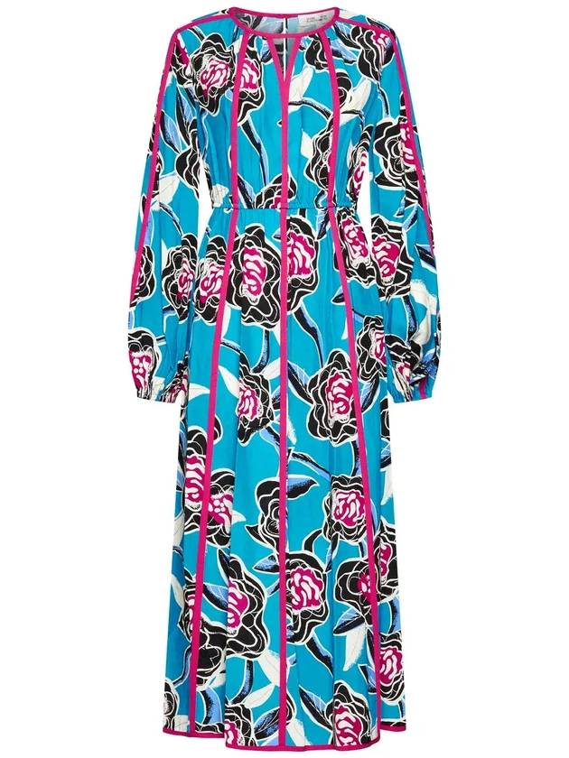 Diane von Furstenberg 플로럴 프린트 미디 드레스 DVFDL4R054_ORLBR